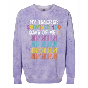 100 Days Of School 100th Day Of School Colorblast Crewneck Sweatshirt