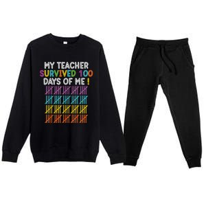 100 Days Of School 100th Day Of School Premium Crewneck Sweatsuit Set