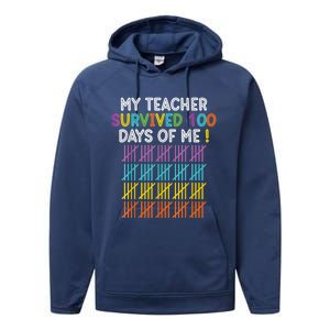 100 Days Of School 100th Day Of School Performance Fleece Hoodie