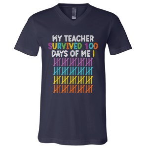 100 Days Of School 100th Day Of School V-Neck T-Shirt