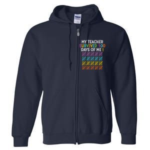 100 Days Of School 100th Day Of School Full Zip Hoodie