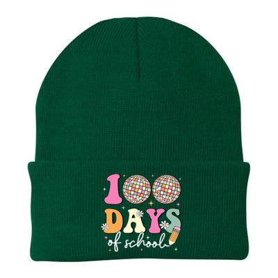 100 Days Of School Teachers Retro Disco 100th Day Of School Knit Cap Winter Beanie