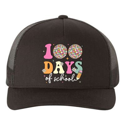 100 Days Of School Teachers Retro Disco 100th Day Of School Yupoong Adult 5-Panel Trucker Hat