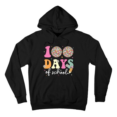 100 Days Of School Teachers Retro Disco 100th Day Of School Hoodie