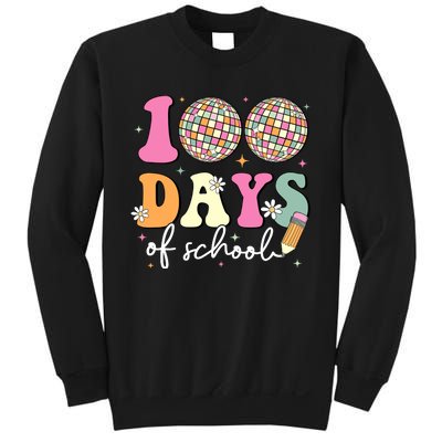 100 Days Of School Teachers Retro Disco 100th Day Of School Sweatshirt