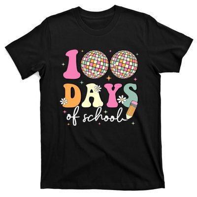 100 Days Of School Teachers Retro Disco 100th Day Of School T-Shirt