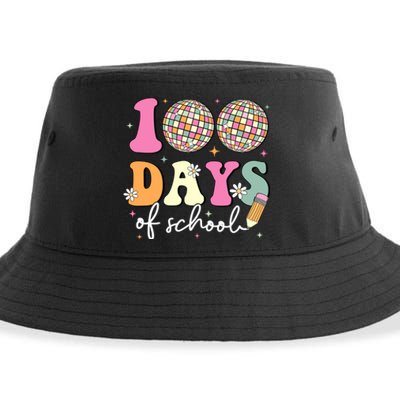 100 Days Of School Teachers Retro Disco 100th Day Of School Sustainable Bucket Hat