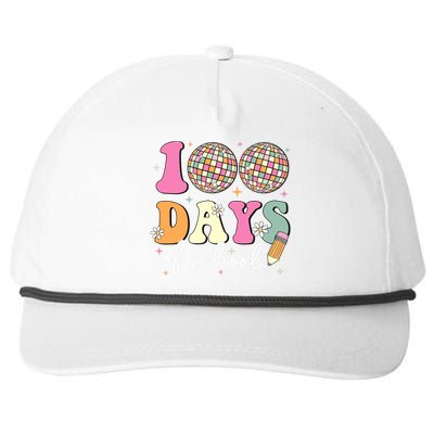 100 Days Of School Teachers Retro Disco 100th Day Of School Snapback Five-Panel Rope Hat