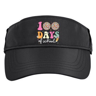 100 Days Of School Teachers Retro Disco 100th Day Of School Adult Drive Performance Visor