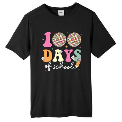 100 Days Of School Teachers Retro Disco 100th Day Of School Tall Fusion ChromaSoft Performance T-Shirt