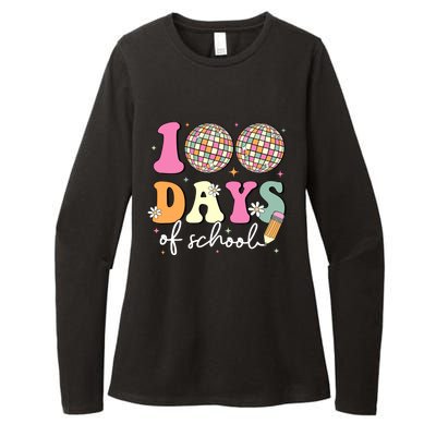 100 Days Of School Teachers Retro Disco 100th Day Of School Womens CVC Long Sleeve Shirt