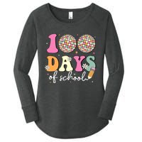 100 Days Of School Teachers Retro Disco 100th Day Of School Women's Perfect Tri Tunic Long Sleeve Shirt