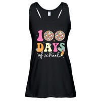 100 Days Of School Teachers Retro Disco 100th Day Of School Ladies Essential Flowy Tank