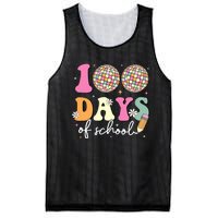 100 Days Of School Teachers Retro Disco 100th Day Of School Mesh Reversible Basketball Jersey Tank