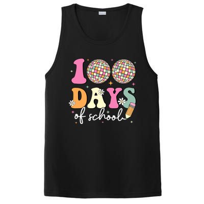 100 Days Of School Teachers Retro Disco 100th Day Of School PosiCharge Competitor Tank