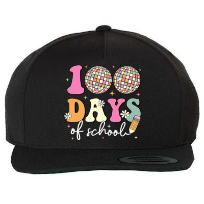 100 Days Of School Teachers Retro Disco 100th Day Of School Wool Snapback Cap