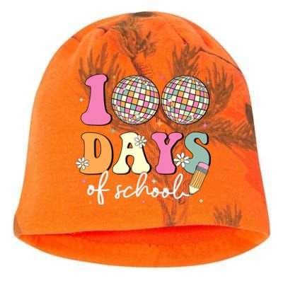 100 Days Of School Teachers Retro Disco 100th Day Of School Kati - Camo Knit Beanie