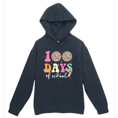 100 Days Of School Teachers Retro Disco 100th Day Of School Urban Pullover Hoodie