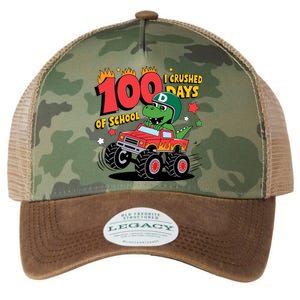 100 Days Of School Monster Truck 100th Day Of School Trex Legacy Tie Dye Trucker Hat