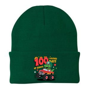 100 Days Of School Monster Truck 100th Day Of School Trex Knit Cap Winter Beanie