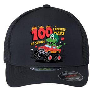 100 Days Of School Monster Truck 100th Day Of School Trex Flexfit Unipanel Trucker Cap