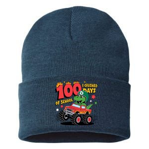 100 Days Of School Monster Truck 100th Day Of School Trex Sustainable Knit Beanie