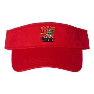 100 Days Of School Monster Truck 100th Day Of School Trex Valucap Bio-Washed Visor