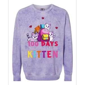 100 Days Of School You Must Be Kitten Funny Students Colorblast Crewneck Sweatshirt