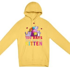 100 Days Of School You Must Be Kitten Funny Students Premium Pullover Hoodie