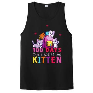 100 Days Of School You Must Be Kitten Funny Students PosiCharge Competitor Tank