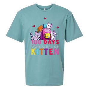 100 Days Of School You Must Be Kitten Funny Students Sueded Cloud Jersey T-Shirt