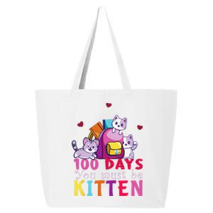 100 Days Of School You Must Be Kitten Funny Students 25L Jumbo Tote