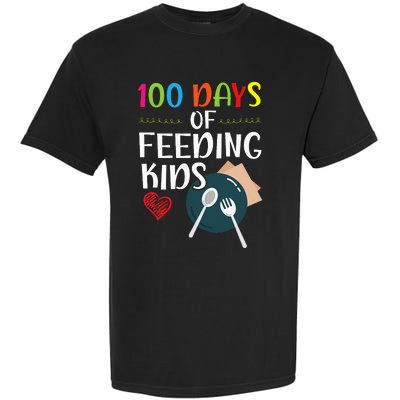 100 Days Of Feeding  Lunch Lady School Canteen Garment-Dyed Heavyweight T-Shirt