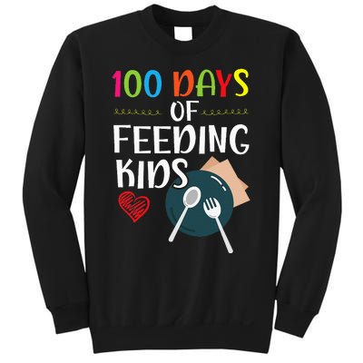 100 Days Of Feeding  Lunch Lady School Canteen Sweatshirt