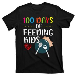 100 Days Of Feeding  Lunch Lady School Canteen T-Shirt