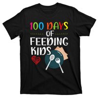 100 Days Of Feeding  Lunch Lady School Canteen T-Shirt