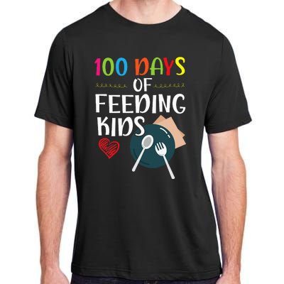 100 Days Of Feeding  Lunch Lady School Canteen Adult ChromaSoft Performance T-Shirt