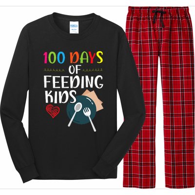 100 Days Of Feeding  Lunch Lady School Canteen Long Sleeve Pajama Set