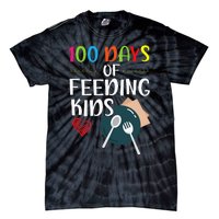 100 Days Of Feeding  Lunch Lady School Canteen Tie-Dye T-Shirt