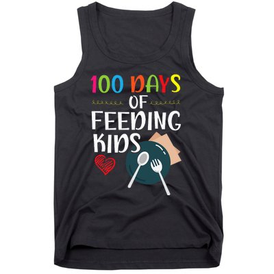 100 Days Of Feeding  Lunch Lady School Canteen Tank Top