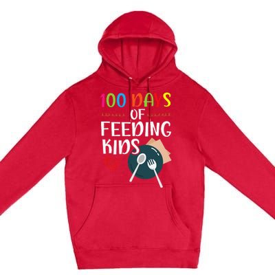 100 Days Of Feeding  Lunch Lady School Canteen Premium Pullover Hoodie