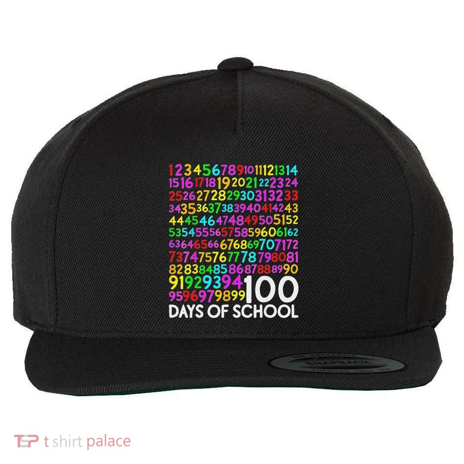 100th Day Of School Teacher 100 Days Math Numbers Wool Snapback Cap