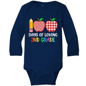 100 Days Of Loving 2Nd Grade Second Grade Teacher 100Th Day Gift Baby Long Sleeve Bodysuit