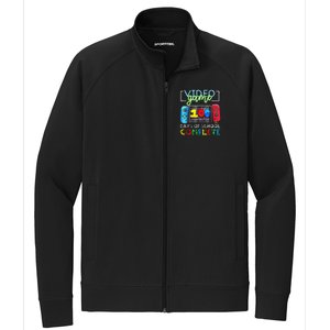 100 Days Of School Complete 100th Day Of Video Games Stretch Full-Zip Cadet Jacket