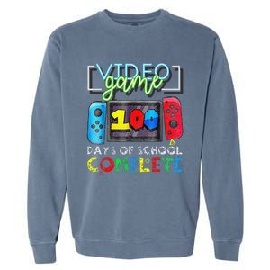 100 Days Of School Complete 100th Day Of Video Games Garment-Dyed Sweatshirt