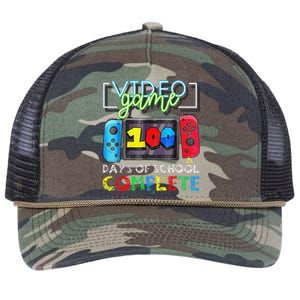 100 Days Of School Complete 100th Day Of Video Games Retro Rope Trucker Hat Cap