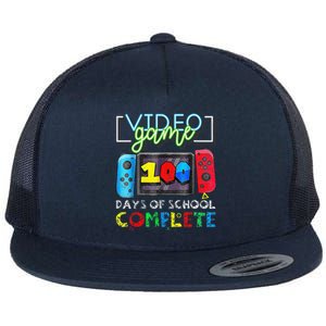 100 Days Of School Complete 100th Day Of Video Games Flat Bill Trucker Hat