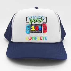 100 Days Of School Complete 100th Day Of Video Games Trucker Hat