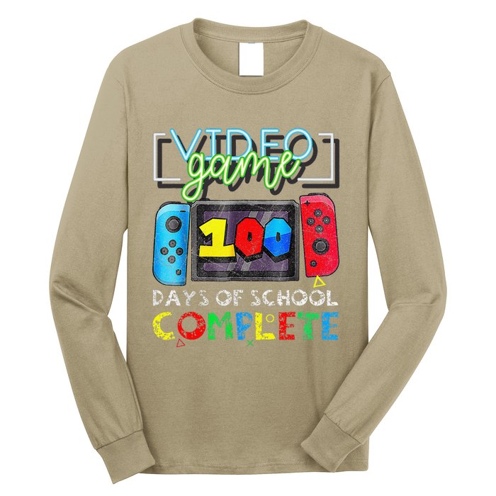 100 Days Of School Complete 100th Day Of Video Games Long Sleeve Shirt