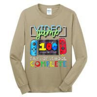 100 Days Of School Complete 100th Day Of Video Games Tall Long Sleeve T-Shirt